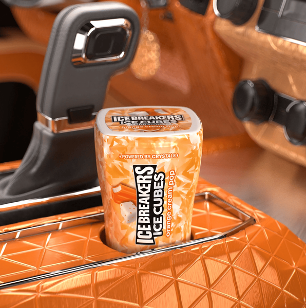 Жевательная резинка Ice Breakers Ice Cubes Orange Cream Pop без сахара 40шт 8867 фото
