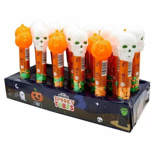 Льодяники Гарбуз Candy Realms Spooky Tubes 50g 5717 фото
