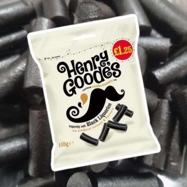 Лакрічні цукерки Henry Goode's Superbly Soft Black Liquorice Bag 140г 7094 фото