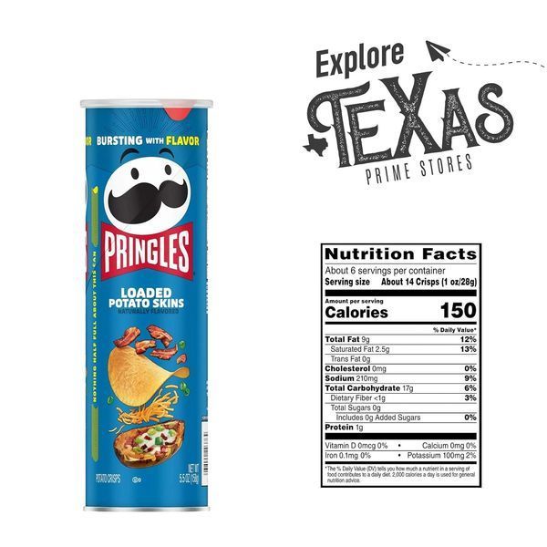 Чіпси Pringles Loaded Potato Skins Potato Crisps Chips 158г 8649 фото
