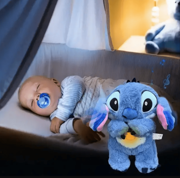 Дихаюча іграшка-нічник Стіч Stitch зі світлом і звуком, 27 см 9218 фото