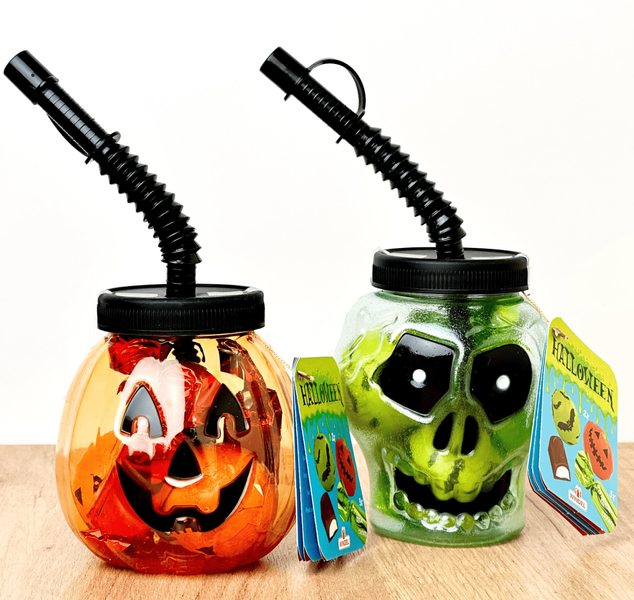 Стакан с трубочкой Windel Halloween Pumpkin и конфетами 1 шт, 57г 9468 фото