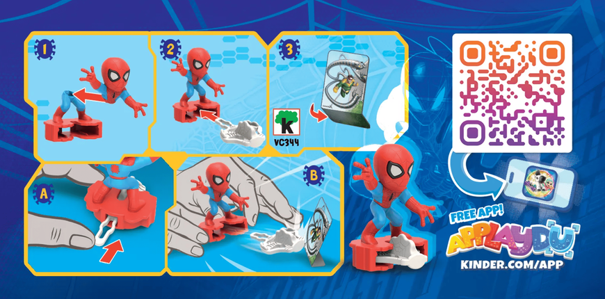 Шоколадные яйца Kinder Joy Spider Man 24шт х 20г 11099 фото