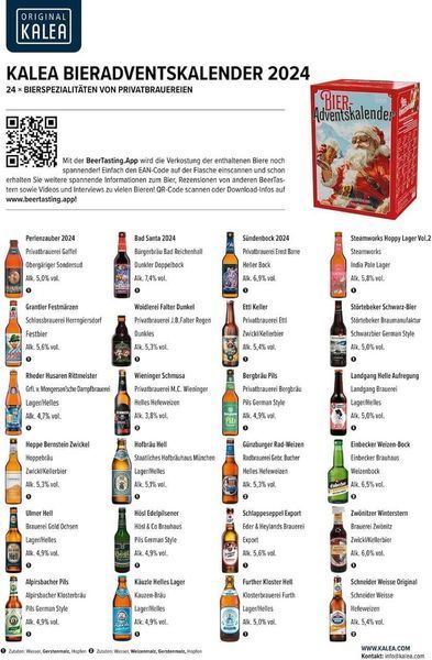 Пивний адвент-календар Kalea Beer Advent Calendar Edition Hoppy Santa хмільний Санта 24x0,33 мл. 7485 фото