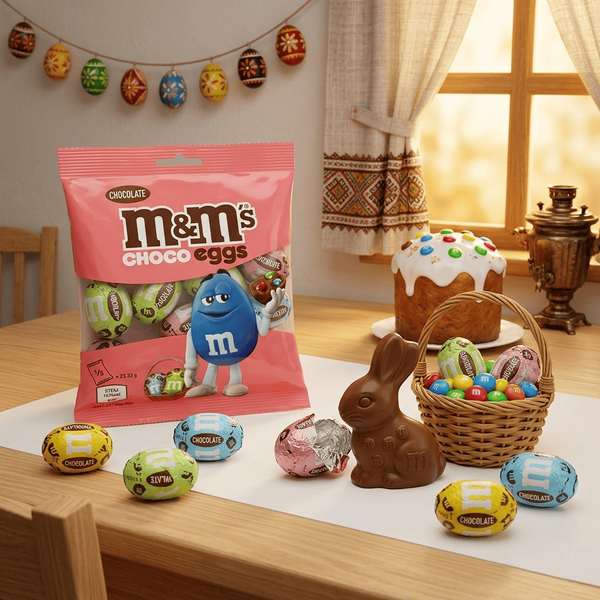 Шоколадні яйця з драже M&M's Choco Eggs 70г 10748 фото
