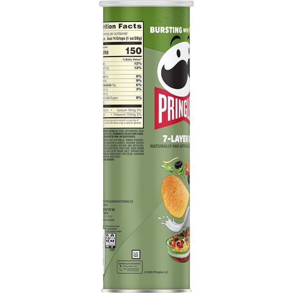 Чипсы Pringles 7-Layer Dip Potato Crisps Chips 158г 8650 фото