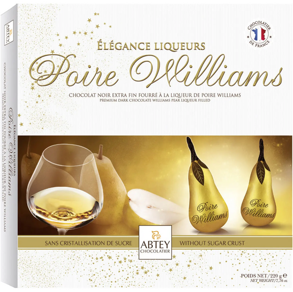 Шоколадные конфеты с бренди и грушей Abtey Poire William Elegance Liqueur Chocolate 220 г 7784 фото