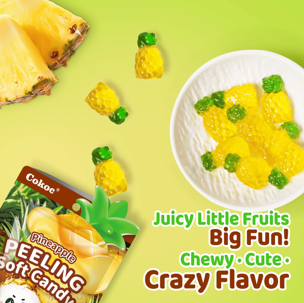 Желейные конфеты Cokoc Peeling Soft Candy Pineapple 75г 10154 фото