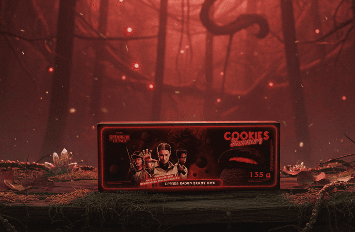 Печенье Yummer's Stranger Things Chocolate Strawberry 135г 9855 фото