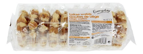 Бельгійські лєжзькі цукрові вафлі з шоколадом Liege wafels cocoa Everyday 600g 5159 фото