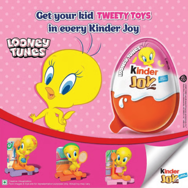 Шоколадные яйца Kinder Joy Looney Tunes Tweety 24шт х 20г 11101 фото