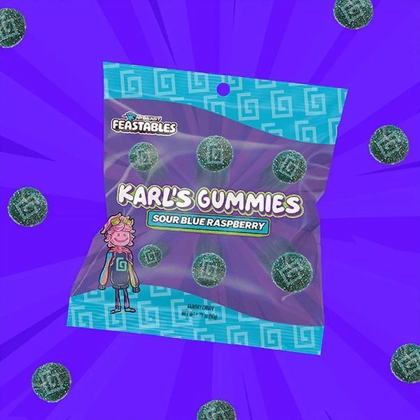 Желейные конфеты Feastables Karl Gummy Candy Sour Blue Raspberry 100г 7486 фото