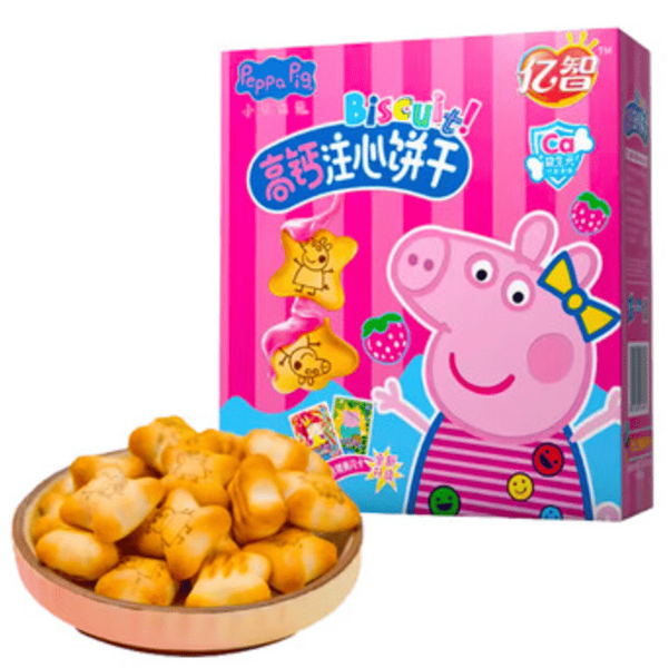 Печиво з кальцієм Yizhi Biscuit Peppa Pig Strawberry 160г 10952 фото