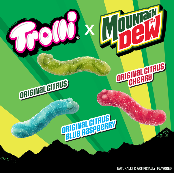 Желейные конфеты Trolli Mountain Dew Sour Brite Crawlers 120г 9856 фото
