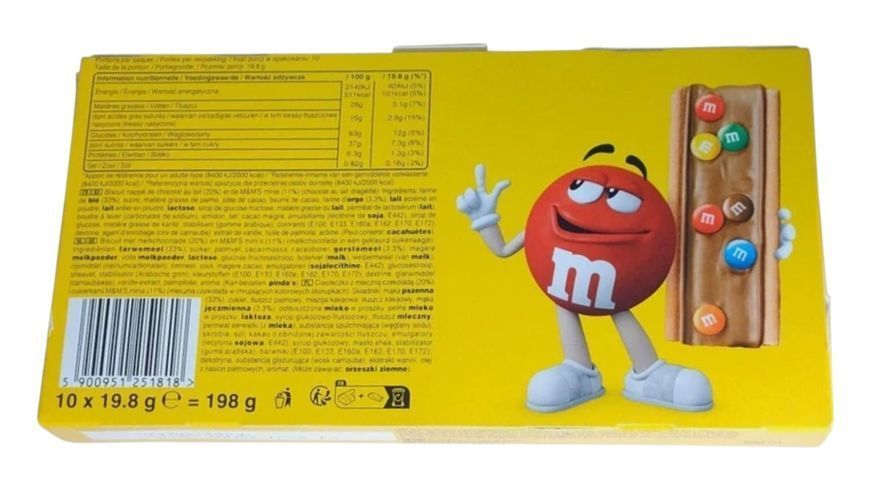 Печиво з драже M&M's Biscuit 10шт х 19.8г 5596 фото