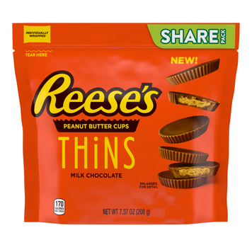 Шоколад Reese&rsquo;s Thins milk cups 208g 0885 фото