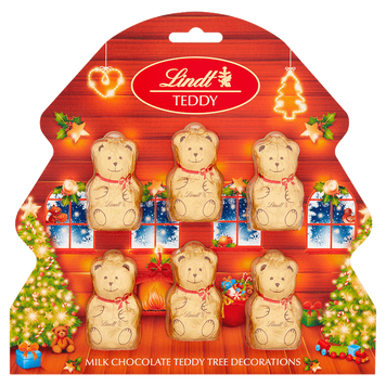 Шоколадні ведмедики на ялинку Lindt Teddy Tree Decorations 60g 1482 фото