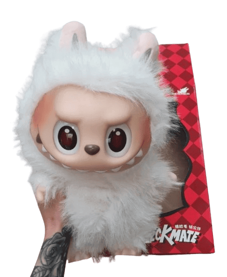 Велика іграшка Лабубу Labubu Pop Mart The Monsters Let's Checkmate Labubu White білий 38 см. 9020 фото