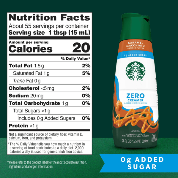 Сливки для кофе Starbucks Zero Grams Added Sugar Caramel Macchiato 828 мл 9521 фото