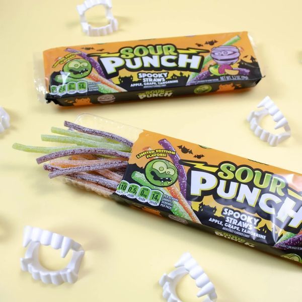 Кислі жувальні цукерки Sour Punch Halloween Spooky Straws 90 г 7303 фото