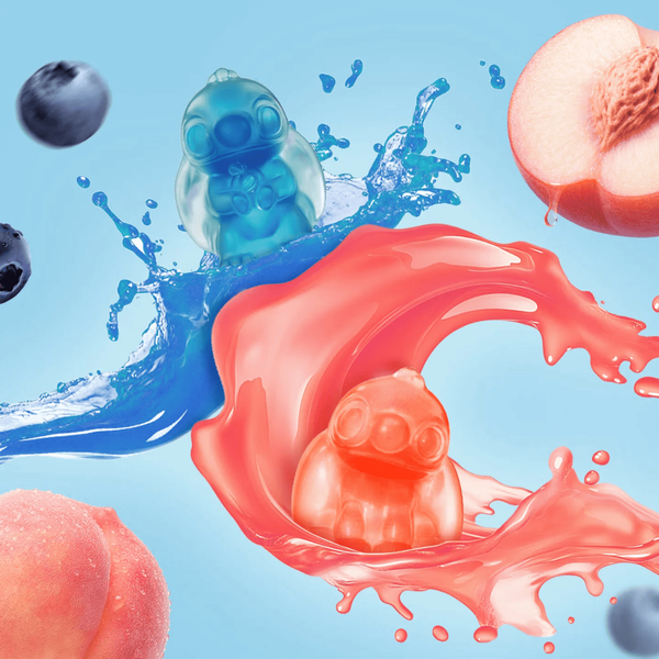 Желейные конфеты Amos Stitch 4D Gummy Candy Blueberry Peach 60г 10750 фото