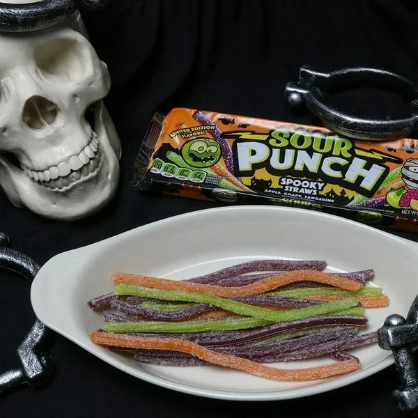 Кислі жувальні цукерки Sour Punch Halloween Spooky Straws 90 г 7303 фото