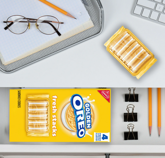 Печиво Oreo Fresh Stacks Golden Sandwich Cookies 228г 8260 фото