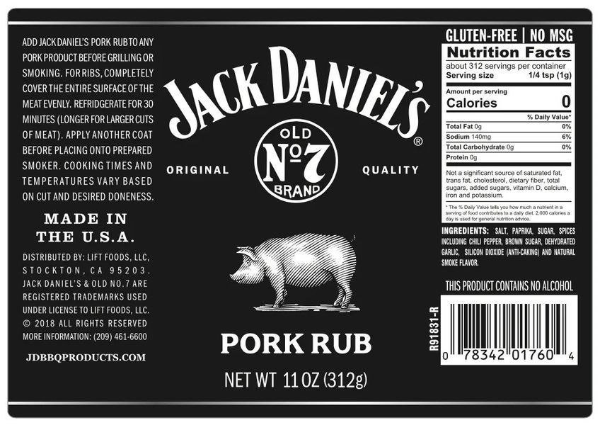 Оригінальна приправа для рубленої свинини для барбекю Jack Daniel's 170g 5147 фото