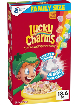 Сухий сніданок General Mills Lucky Charms Jumbo Unicorns with Marshmallows Family Size 527г 0331 фото