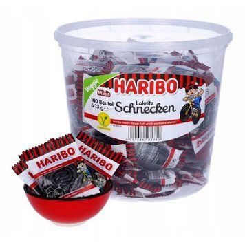 Желейные конфеты Haribo лакричные улитки, мини 100 шт 5495 фото