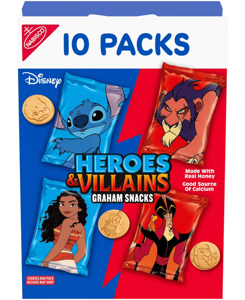 Печенье Nabisco Disney Heroes and Villains Graham Snacks Variety Pack 10шт, 280г 11424 фото