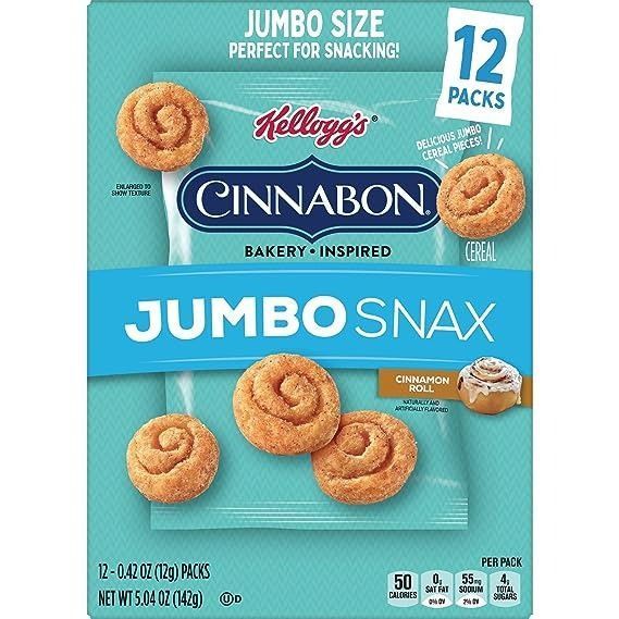 Снеки полезный перекус Kellogg's Cinnabon Jumbo Snax Cereal Snacks 12х12g 11399 фото