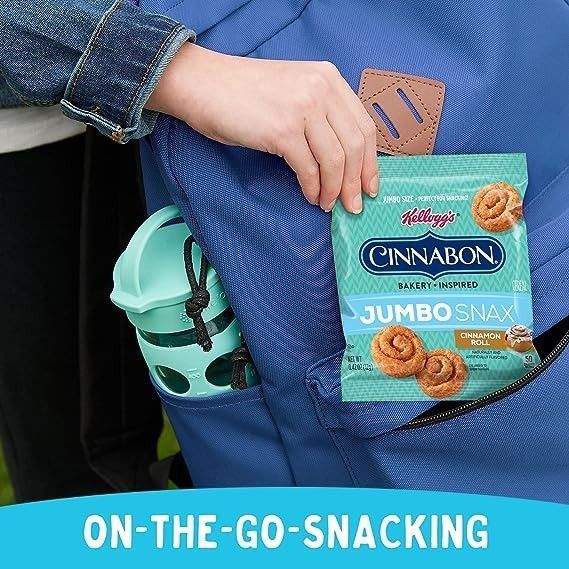 Снеки полезный перекус Kellogg's Cinnabon Jumbo Snax Cereal Snacks 12х12g 11399 фото