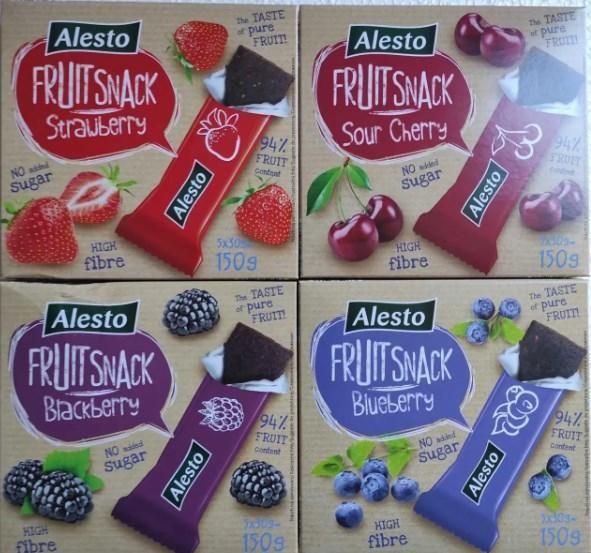 Фруктовий батончик Alesto Blueberry, 5x30g 5498 фото