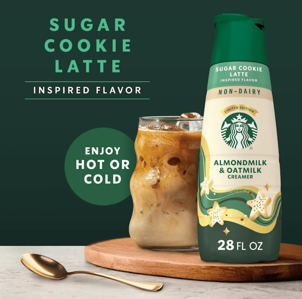 Рослинні вершки для кави Starbucks Non-Dairy Sugar Cookie Latte Coffee Creamer 828 мл 9522 фото