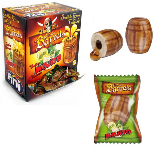 Блок жвачек Fini Pirate Barrels Mojito Gum 200шт 8405 фото