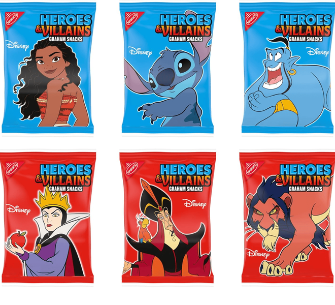 Печенье Nabisco Disney Heroes and Villains Graham Snacks Variety Pack 10шт, 280г 11424 фото