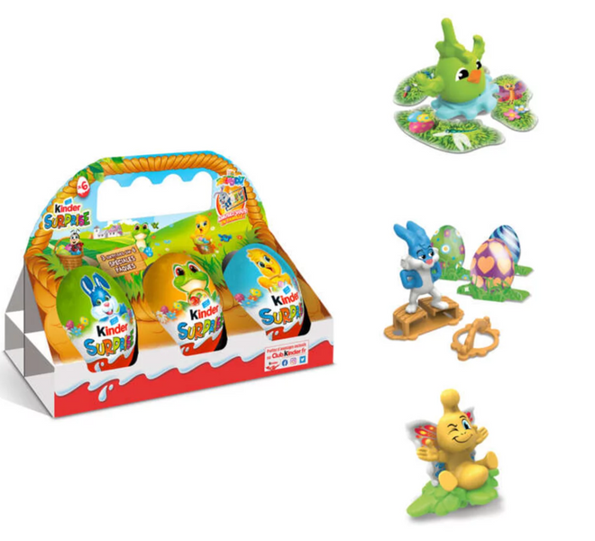 Пасхальний набір шоколадних яєць Kinder Surprise 6x20г 8455 фото