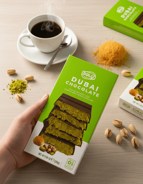 Дубайский шоколад Bolci Dubai Chocolate Milk Kadayif Pistachio 200г 10057 фото