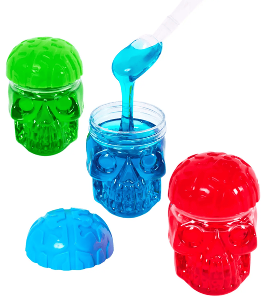 Череп з рідкою цукеркою Halloween Skull Sour Blueberry Candy Slime 1шт 11867 фото