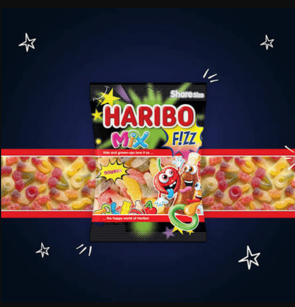 Жевательные конфеты Haribo Fizz Mix Candy 100г 11475 фото