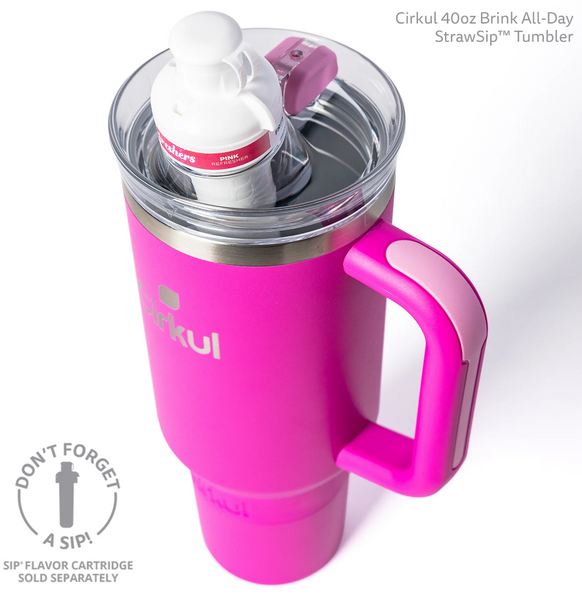 Термокружка с ручкой Cirkul All-Day StrawSip из нержавеющей стали Малиновая 1183 мл 7588 фото