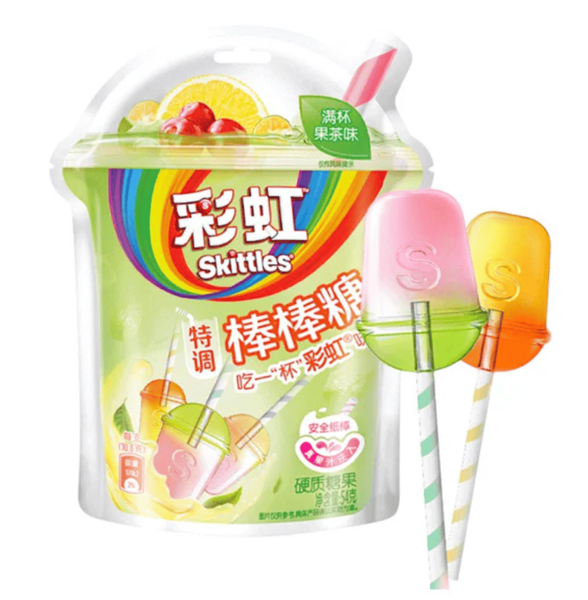 Льодяники на паличці Skittles Lollipops Real Fruit Tea Oriental 54г 10752 фото