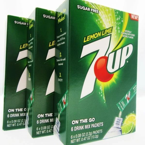 Порошковий напій 7-UP Powder Drink Mix Lemon Lime 6 стіків 13.2г 6690 фото