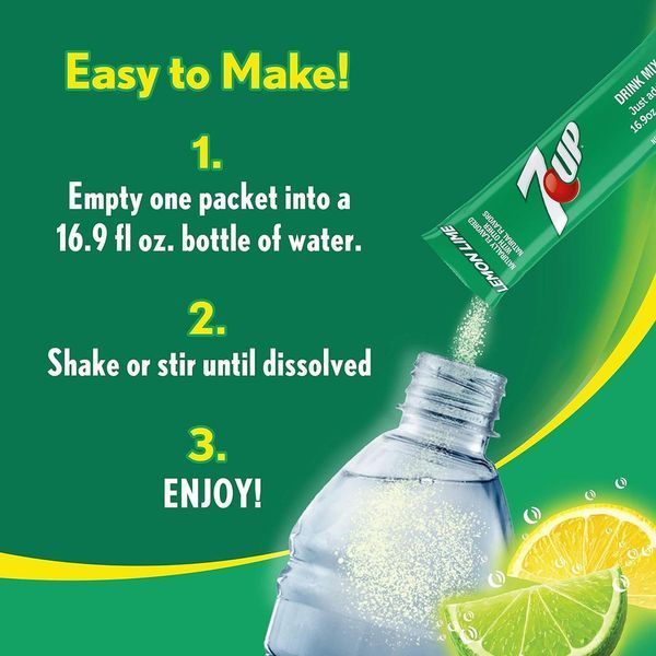 Порошковий напій 7-UP Powder Drink Mix Lemon Lime 6 стіків 13.2г 6690 фото