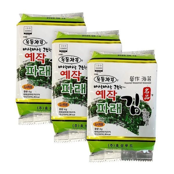 Чіпси норі Hyosung Food Co Ye-Jak Green laver 4г 6849 фото