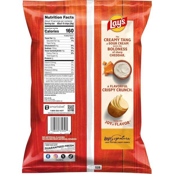 Чипсы Lay's Cheddar and Sour Cream Snacks 354.3г 11004 фото