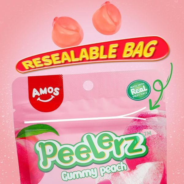 Желейні цукерки Amos Peelerz Gummy Peach 170г 9223 фото