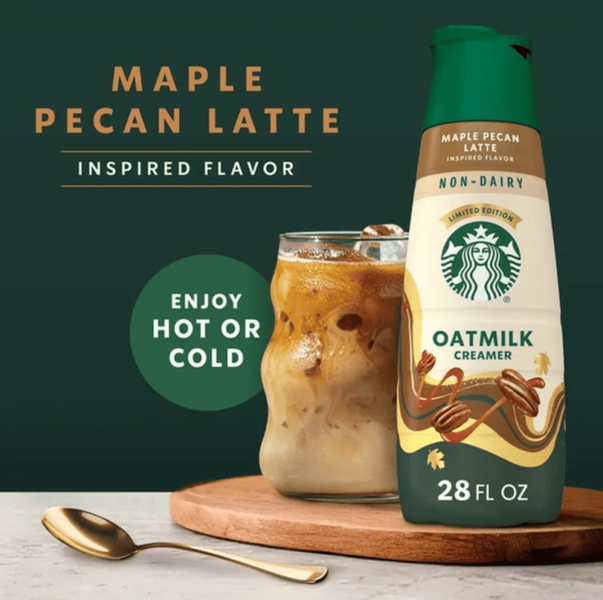 Растительные сливки для кофе Starbucks Non-Dairy Oatmilk Maple Pecan Latte Creamer 828 мл 9523 фото