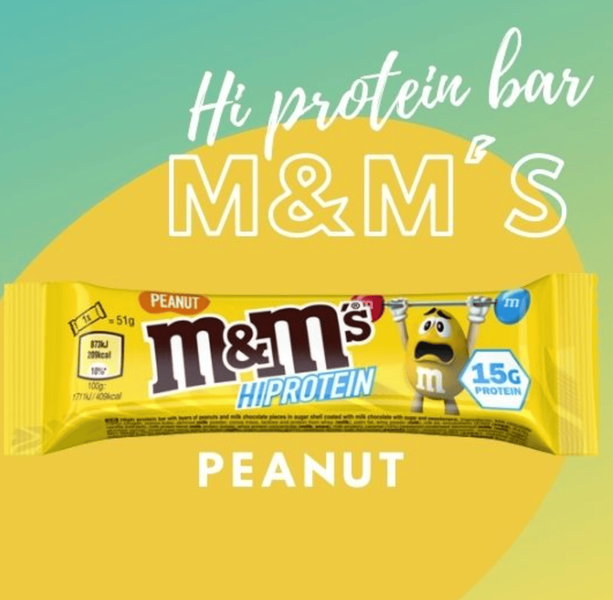 Шоколадный батончик M&M's Hi Protein Peanut Milk Chocolate Bar 51г 10358 фото